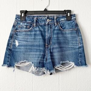 American Eagle Tomgirl Denim Distressed Cut Off Shorts Women 00 Festival Western